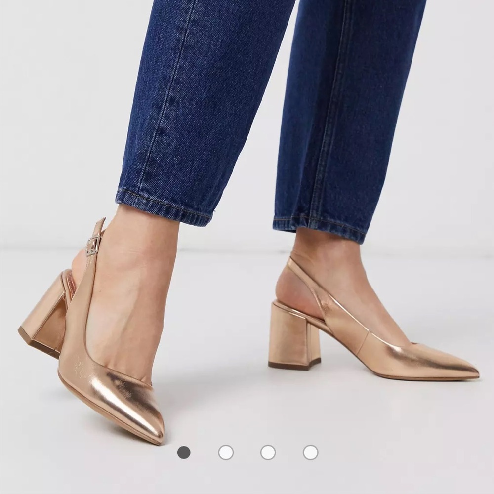 ASOS - Sammy Slingback Mid Heels in Rose Gold - New in Box